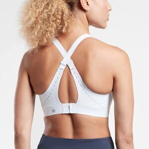 Athleta Phenomena Sports Bra Snowfall Blue Size 38D High Impact